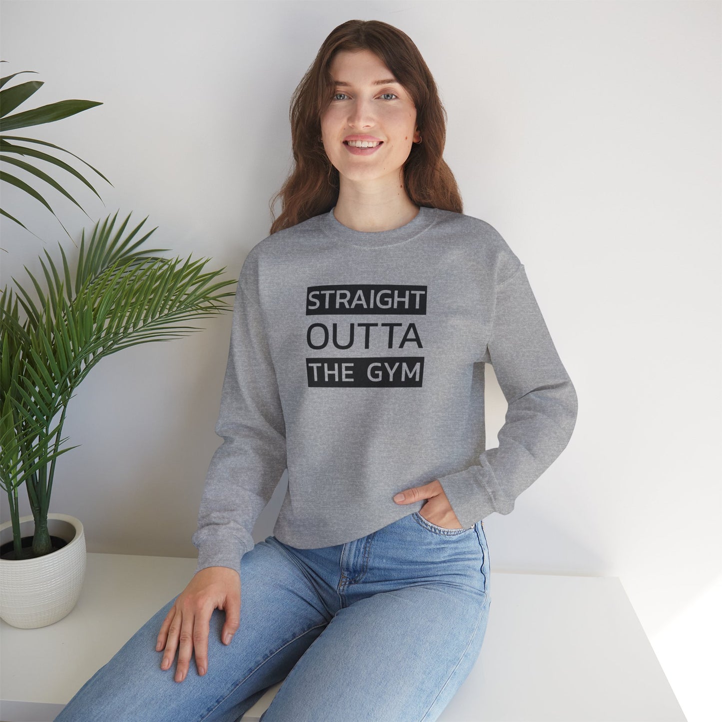 Straight Outta the Gym Unisex Rundhals-Sweatshirt – Bequeme und stylische Gymwear