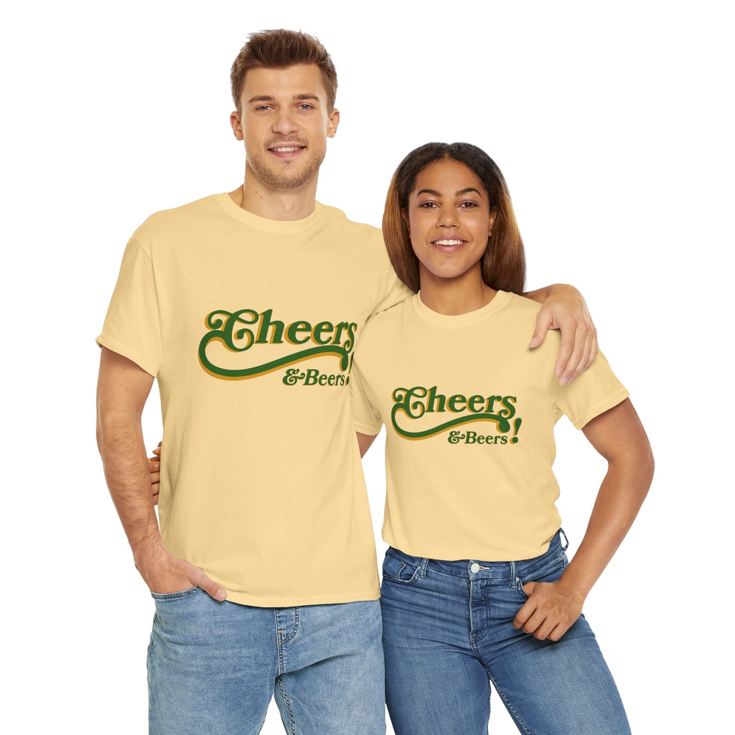 Cheers & Beers Unisex-T-Shirt aus schwerer Baumwolle – Perfekt für Feiern und zwanglose Ausflüge