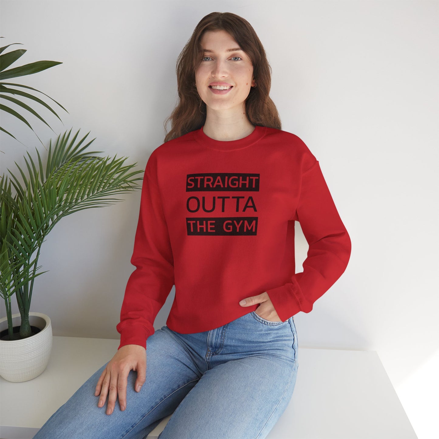 Straight Outta the Gym Unisex Rundhals-Sweatshirt – Bequeme und stylische Gymwear