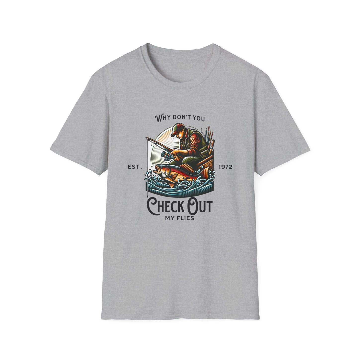 T-Shirt mit Grafik für Fischer – „Check Out My Flies“ Outdoor-T-Shirt