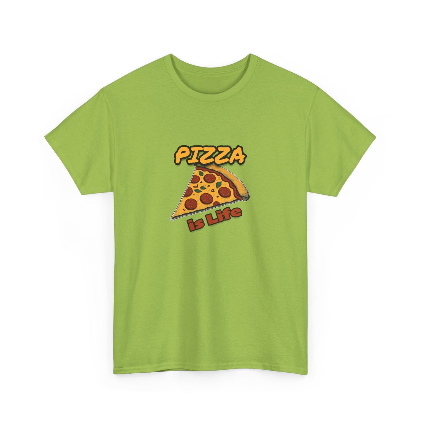 Pizza is Life Unisex-T-Shirt aus schwerer Baumwolle – lustiges und bequemes T-Shirt für Feinschmecker