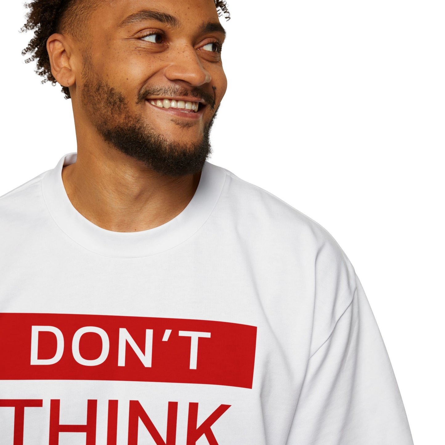 Schweres, übergroßes T-Shirt für Herren – Motivierendes T-Shirt „DON'T THINK JUST DO“