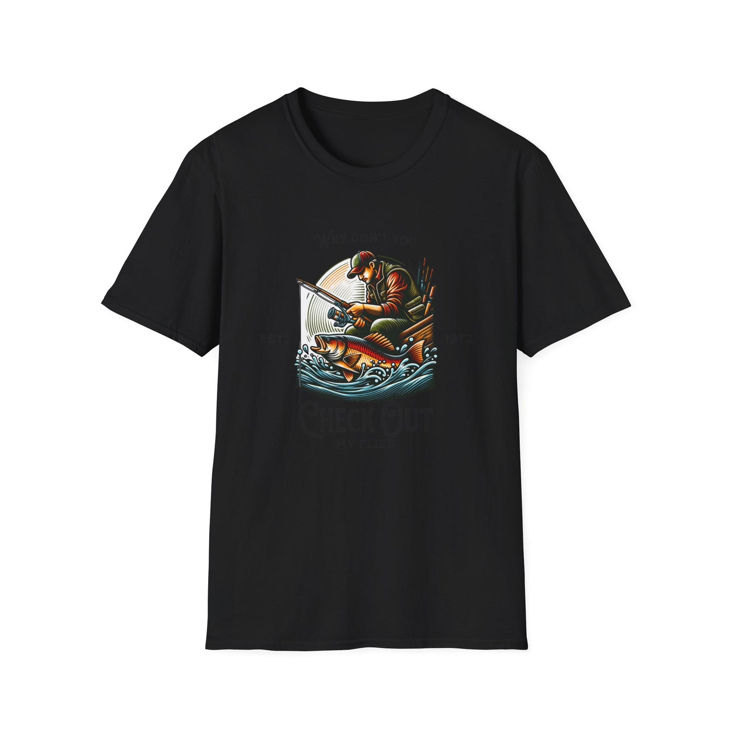 T-Shirt mit Grafik für Fischer – „Check Out My Flies“ Outdoor-T-Shirt