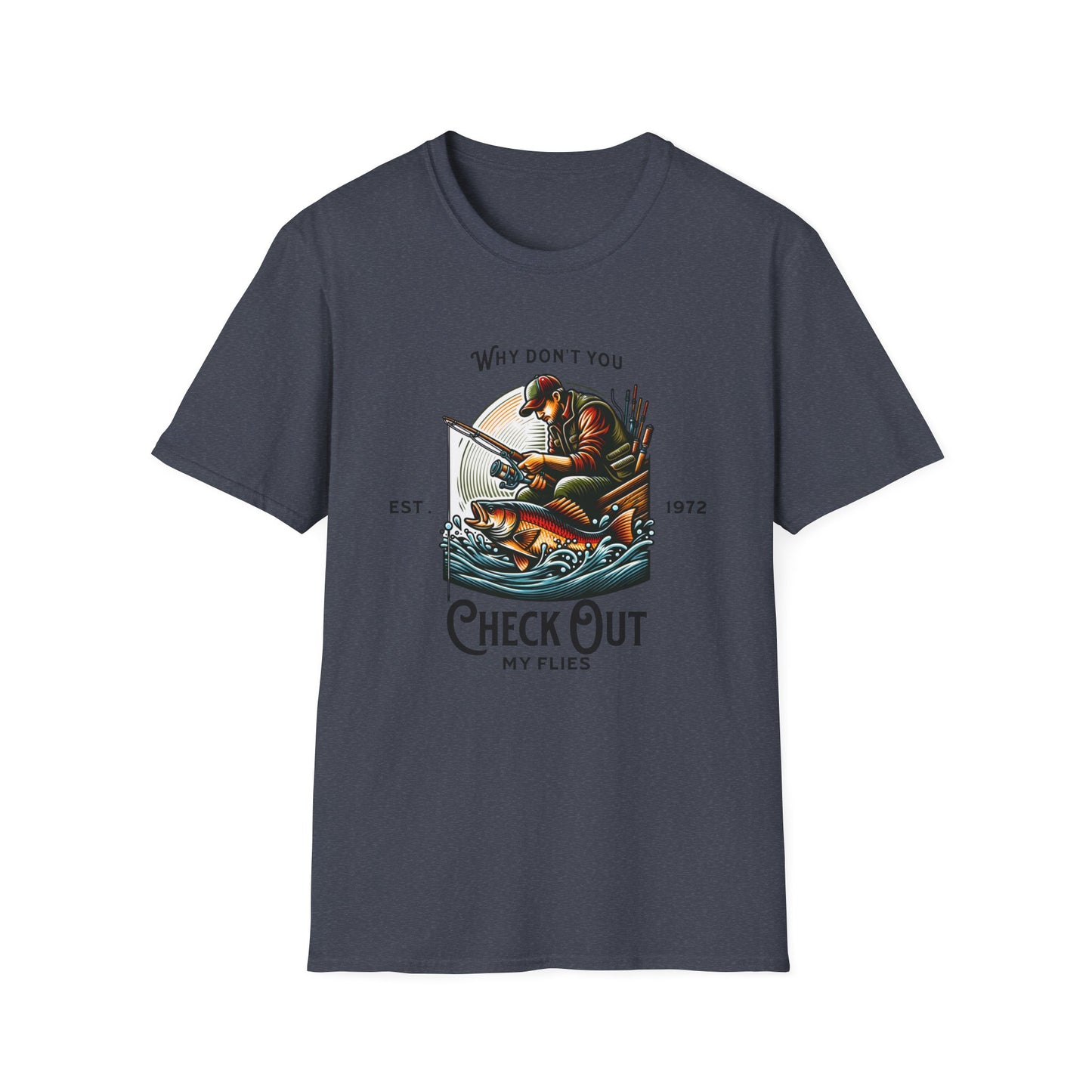 T-Shirt mit Grafik für Fischer – „Check Out My Flies“ Outdoor-T-Shirt