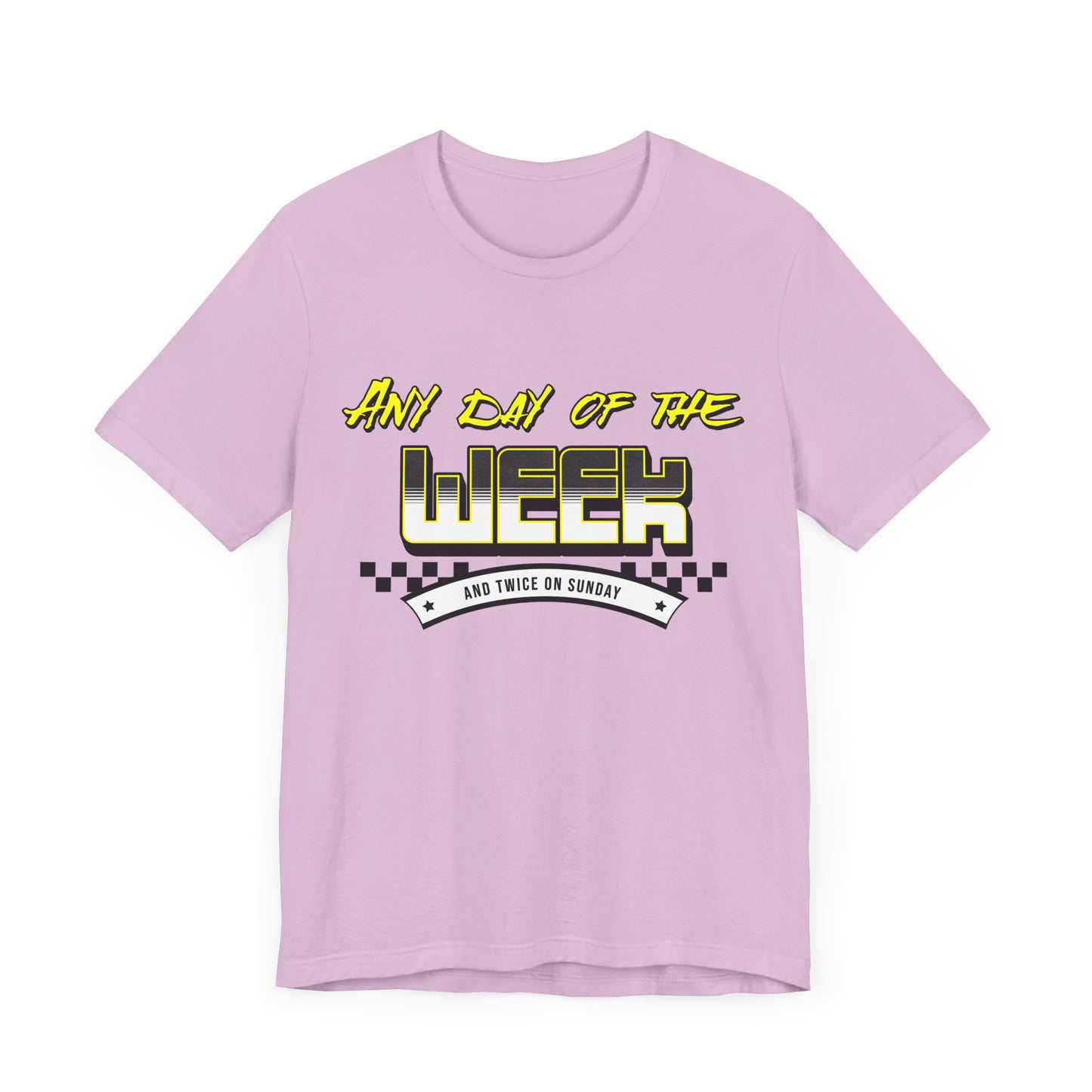 Sunday Vibes T-Shirt mit „Jeder Tag der Woche und zweimal an einem Sonntag“
