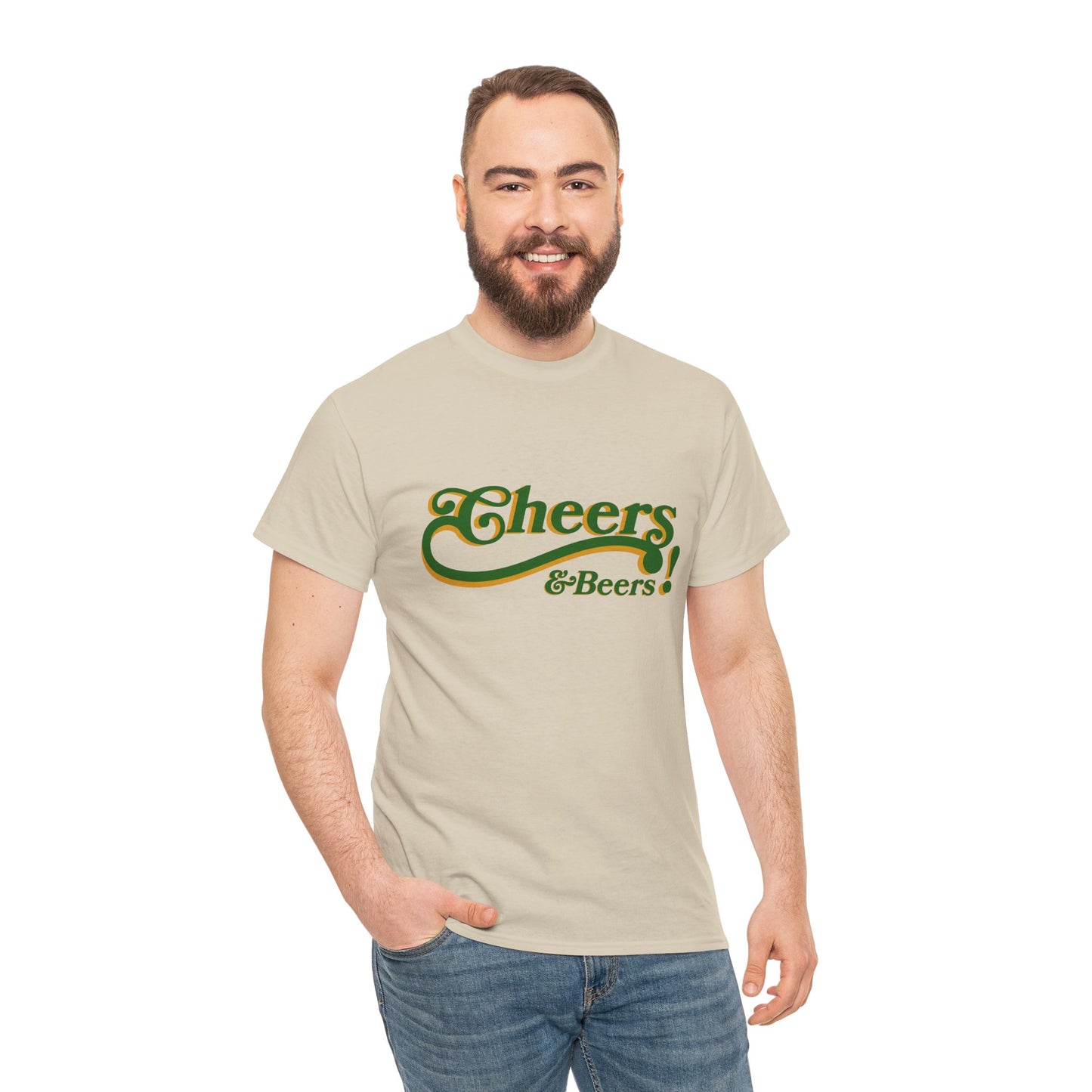 Cheers & Beers Unisex-T-Shirt aus schwerer Baumwolle – Perfekt für Feiern und zwanglose Ausflüge