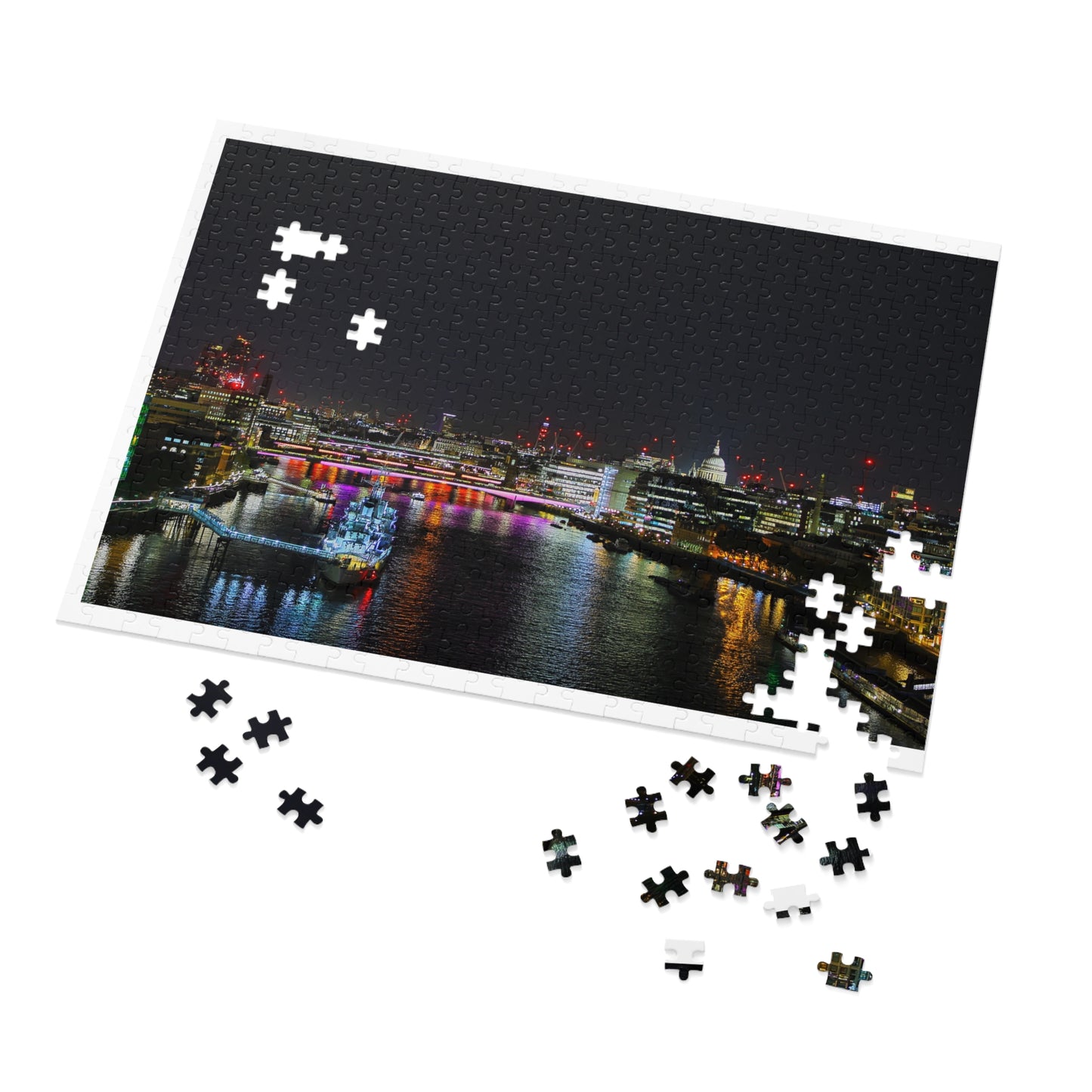 Puzzle Paysage nocturne de Londres avec vue sur la cathédrale Saint-Paul