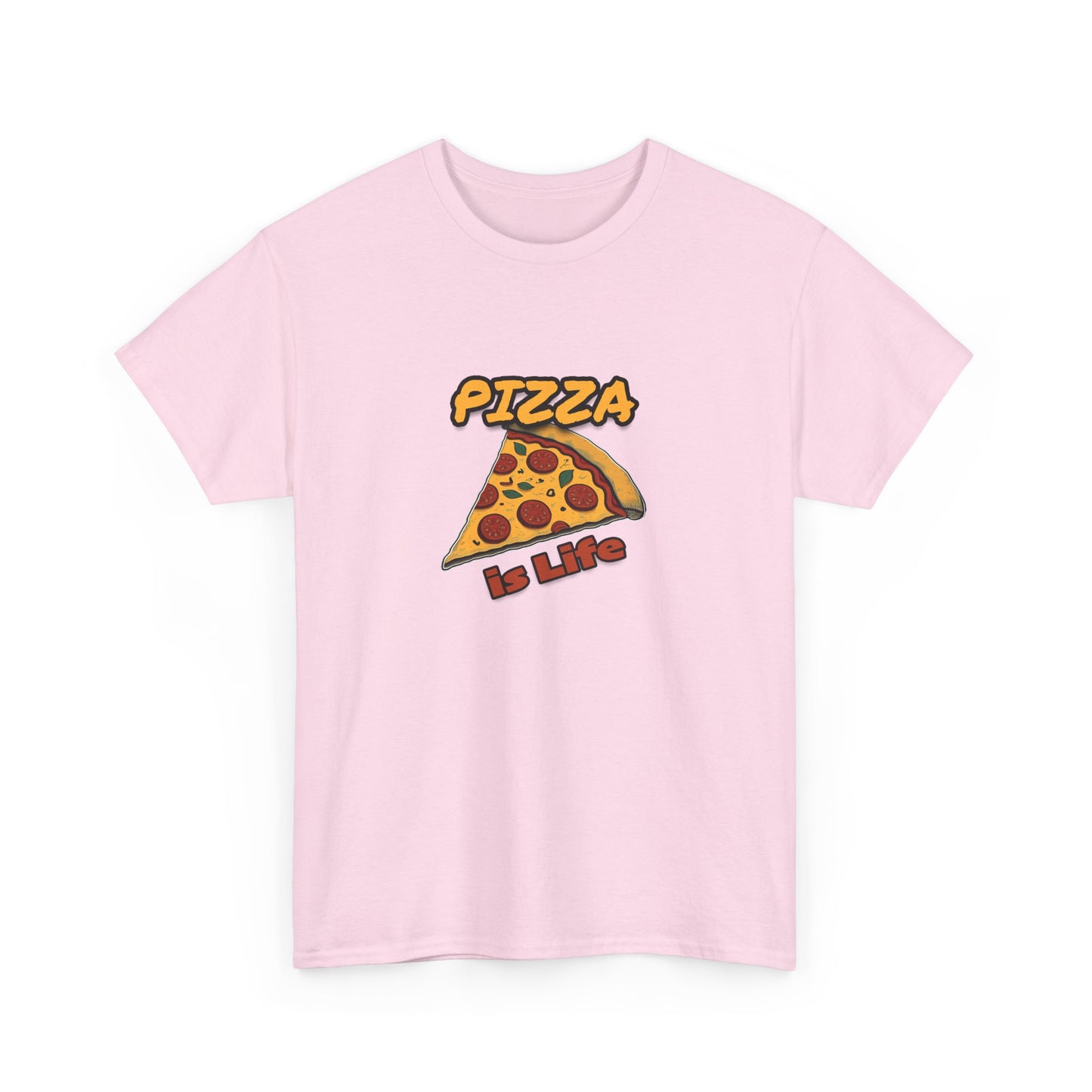 Pizza is Life Unisex-T-Shirt aus schwerer Baumwolle – lustiges und bequemes T-Shirt für Feinschmecker