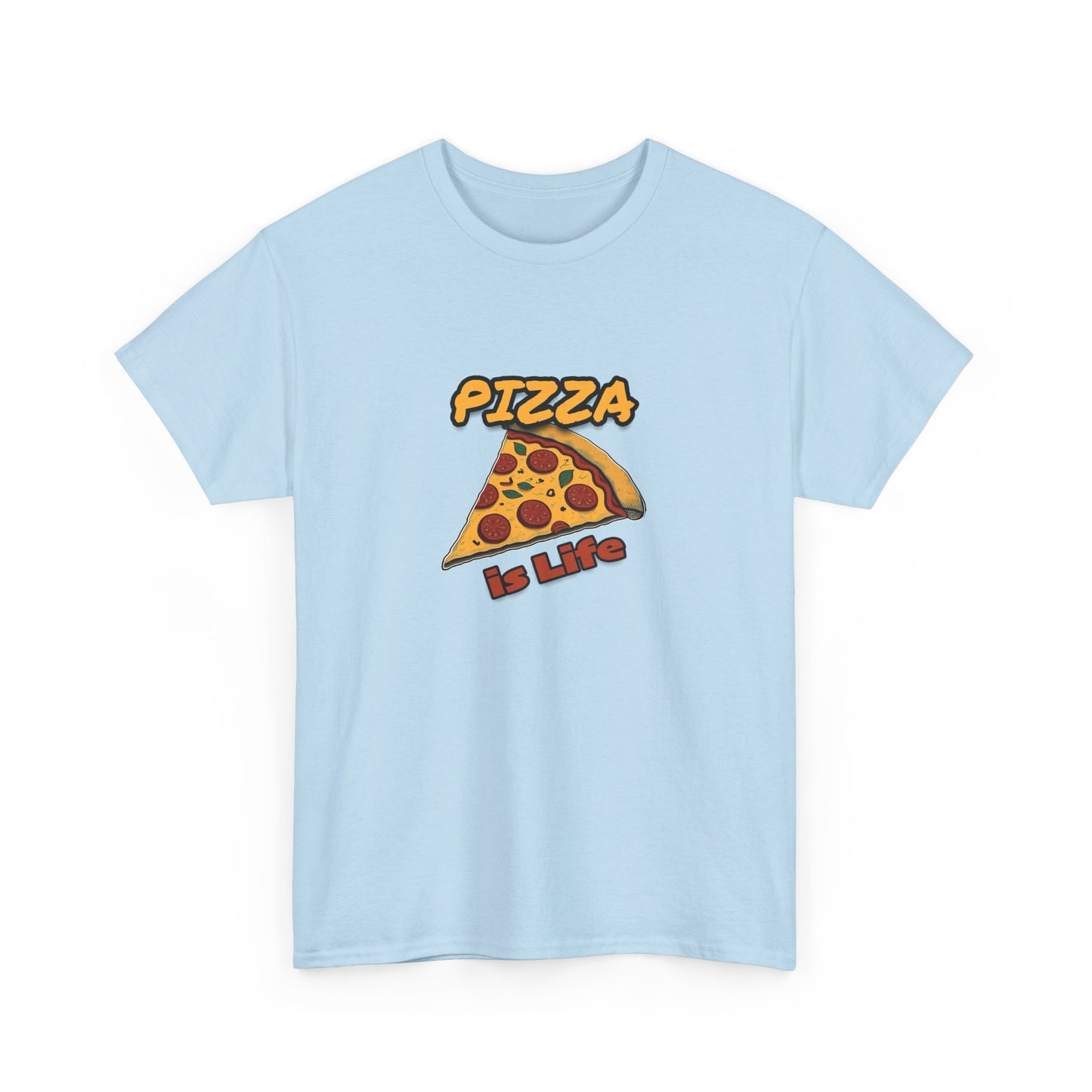 Pizza is Life Unisex-T-Shirt aus schwerer Baumwolle – lustiges und bequemes T-Shirt für Feinschmecker