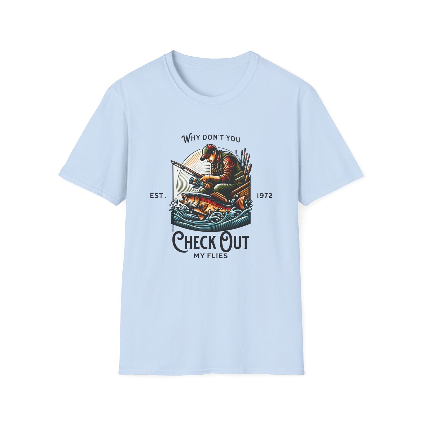 T-Shirt mit Grafik für Fischer – „Check Out My Flies“ Outdoor-T-Shirt