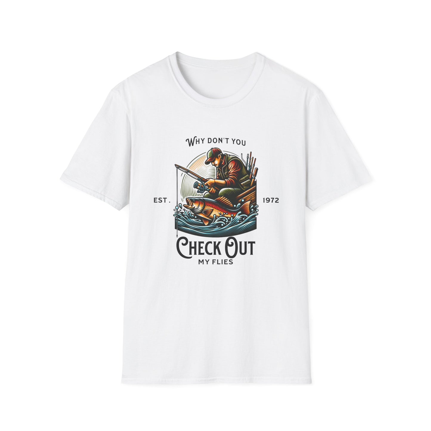 T-Shirt mit Grafik für Fischer – „Check Out My Flies“ Outdoor-T-Shirt