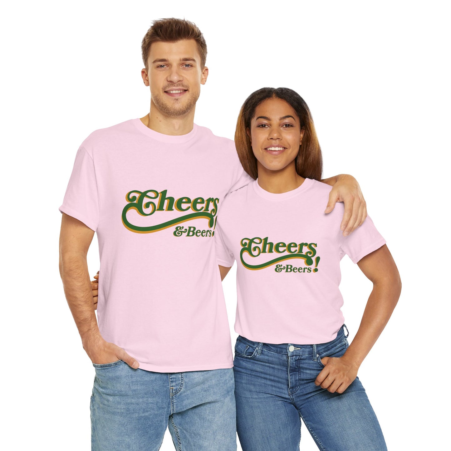 Cheers & Beers Unisex-T-Shirt aus schwerer Baumwolle – Perfekt für Feiern und zwanglose Ausflüge