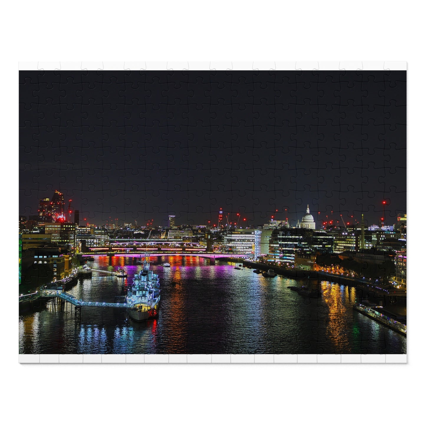 Puzzle Paysage nocturne de Londres avec vue sur la cathédrale Saint-Paul