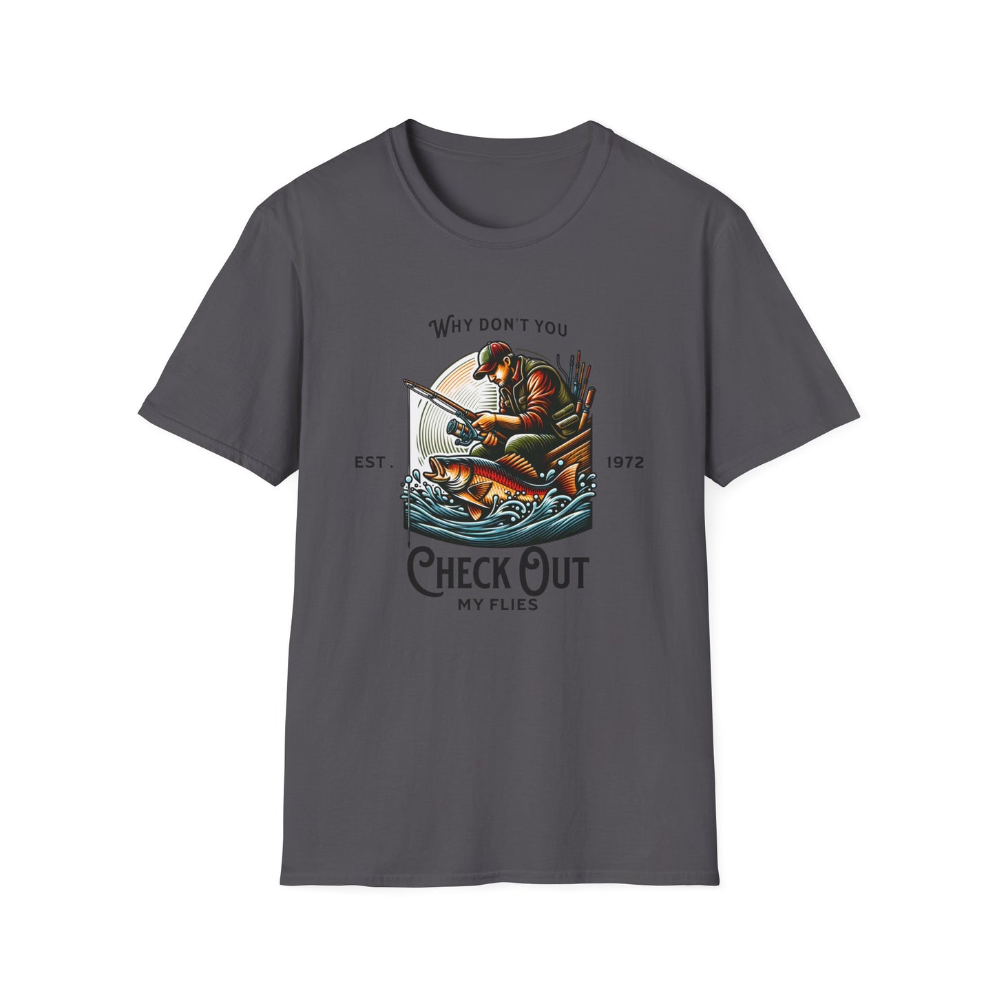 T-Shirt mit Grafik für Fischer – „Check Out My Flies“ Outdoor-T-Shirt