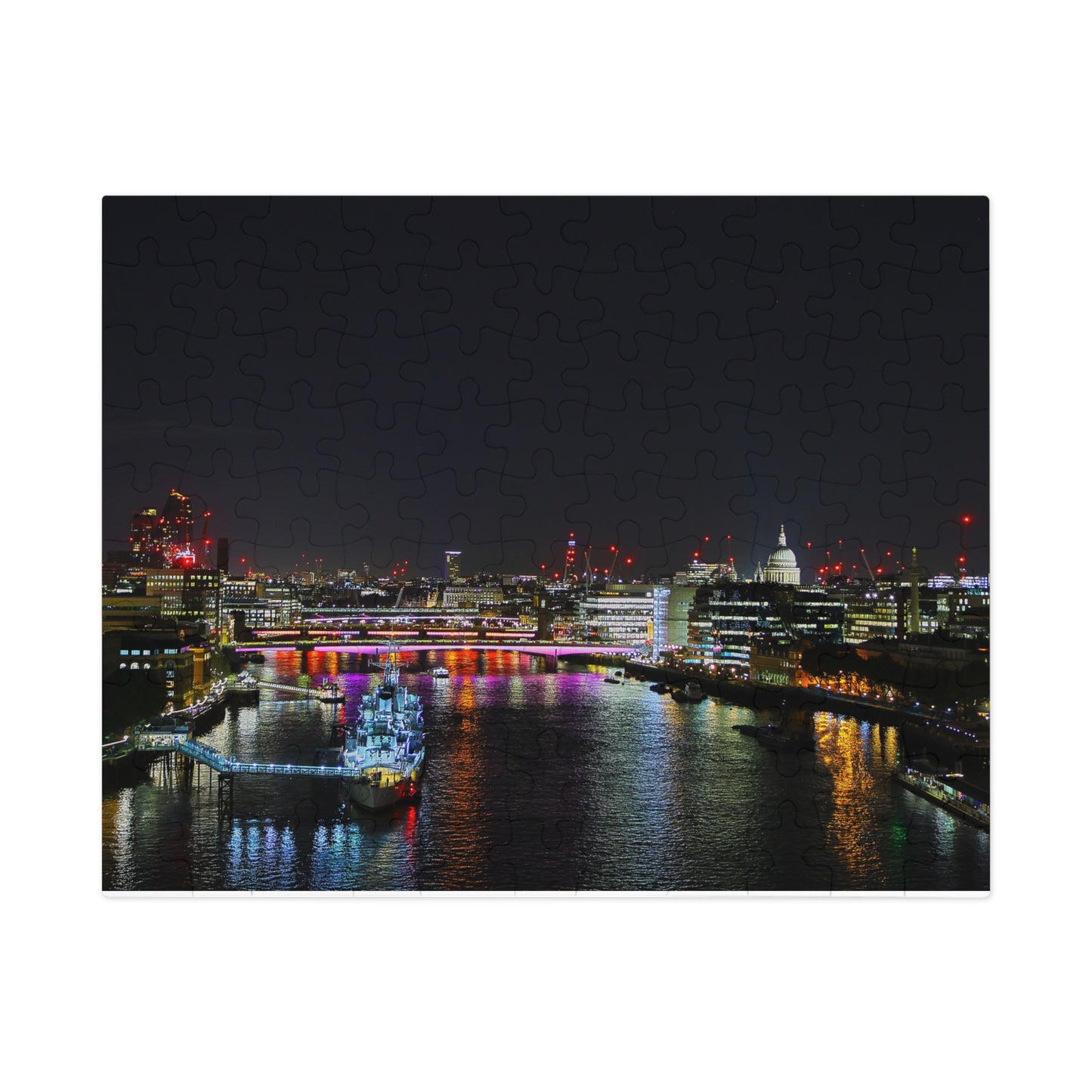 Puzzle Paysage nocturne de Londres avec vue sur la cathédrale Saint-Paul