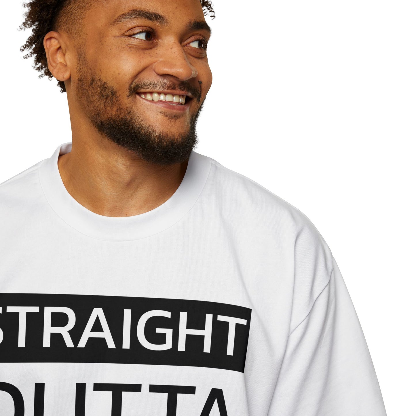 Men's Heavy Oversized Tee - Straight Outta the Gym Motivational T-Shirt