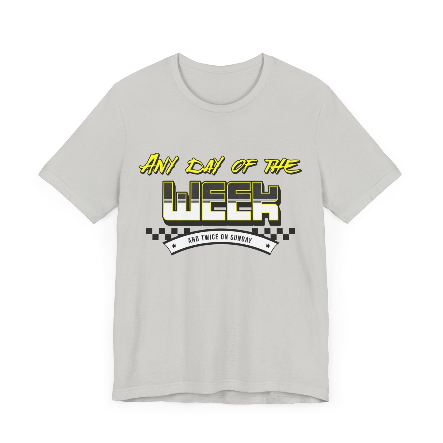 Sunday Vibes T-Shirt mit „Jeder Tag der Woche und zweimal an einem Sonntag“