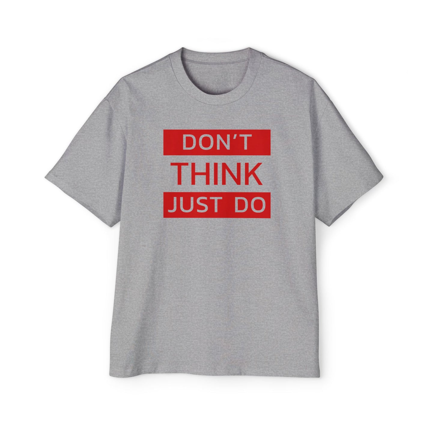 Schweres, übergroßes T-Shirt für Herren – Motivierendes T-Shirt „DON'T THINK JUST DO“