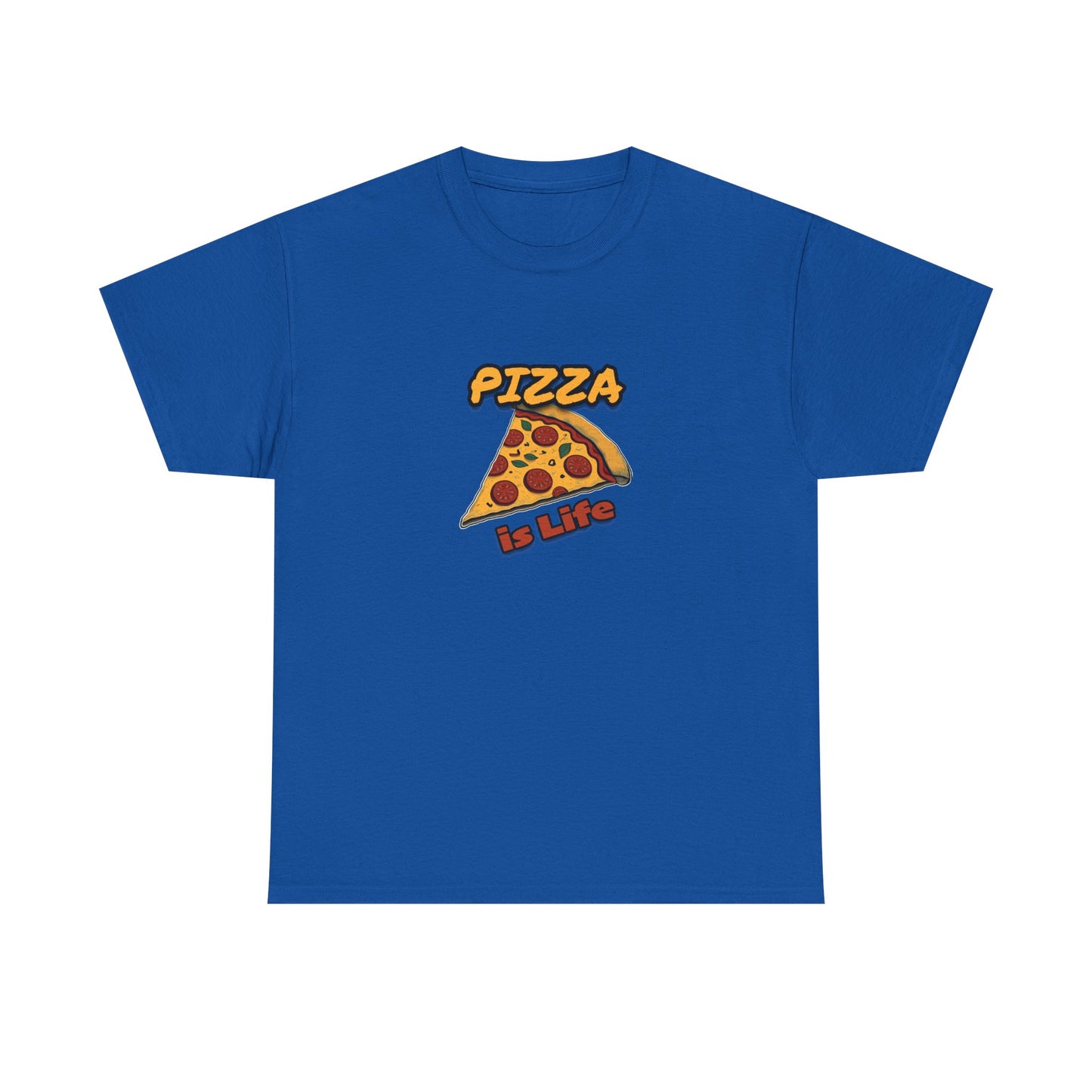 Pizza is Life Unisex-T-Shirt aus schwerer Baumwolle – lustiges und bequemes T-Shirt für Feinschmecker