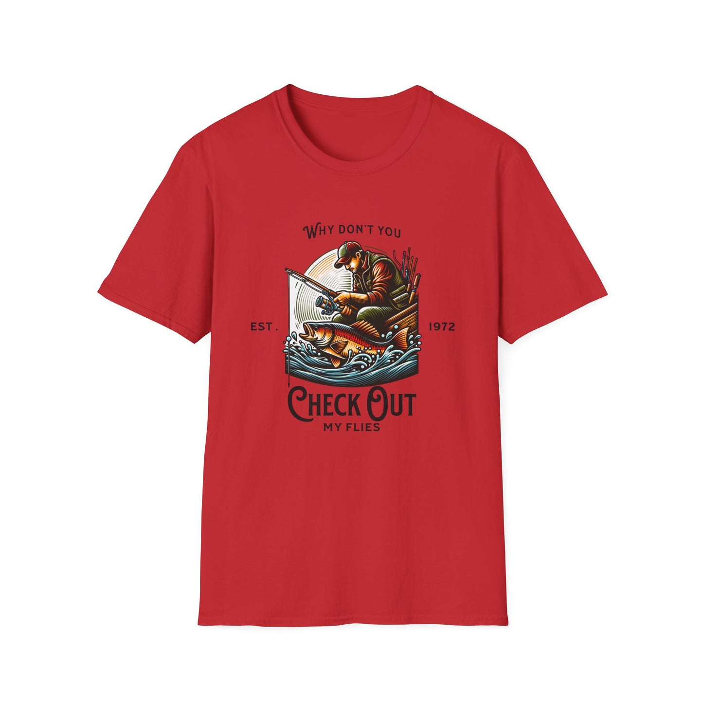 T-Shirt mit Grafik für Fischer – „Check Out My Flies“ Outdoor-T-Shirt