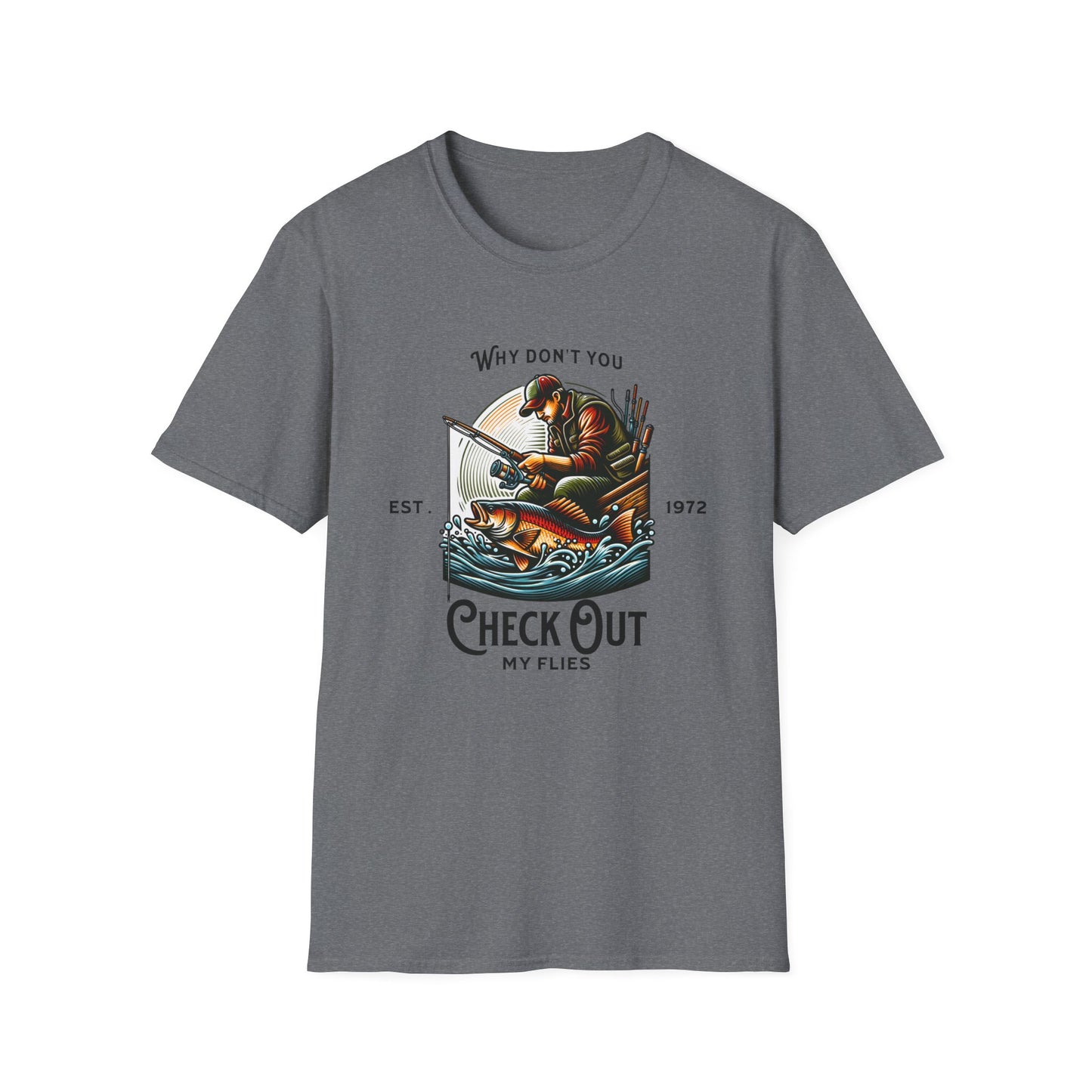 T-Shirt mit Grafik für Fischer – „Check Out My Flies“ Outdoor-T-Shirt