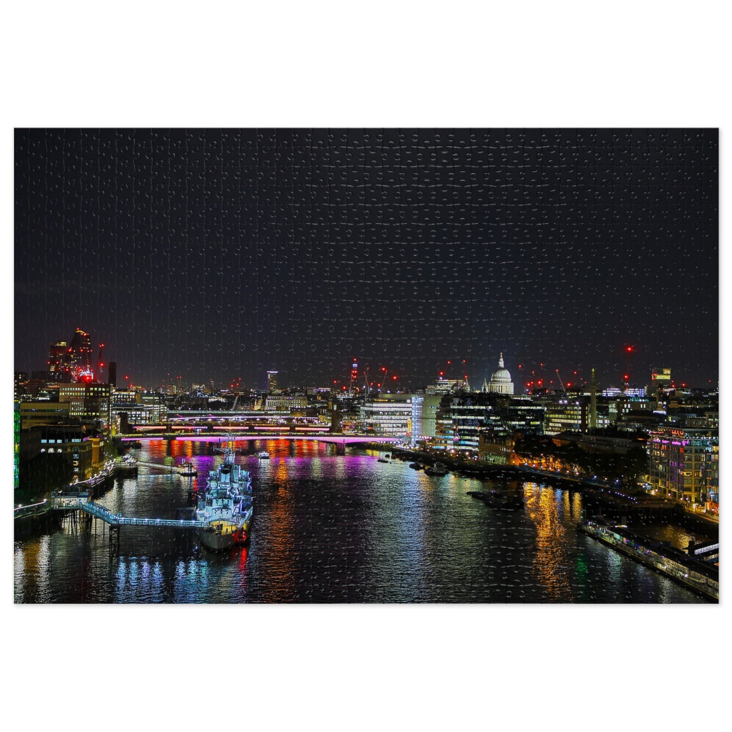 Puzzle Paysage nocturne de Londres avec vue sur la cathédrale Saint-Paul