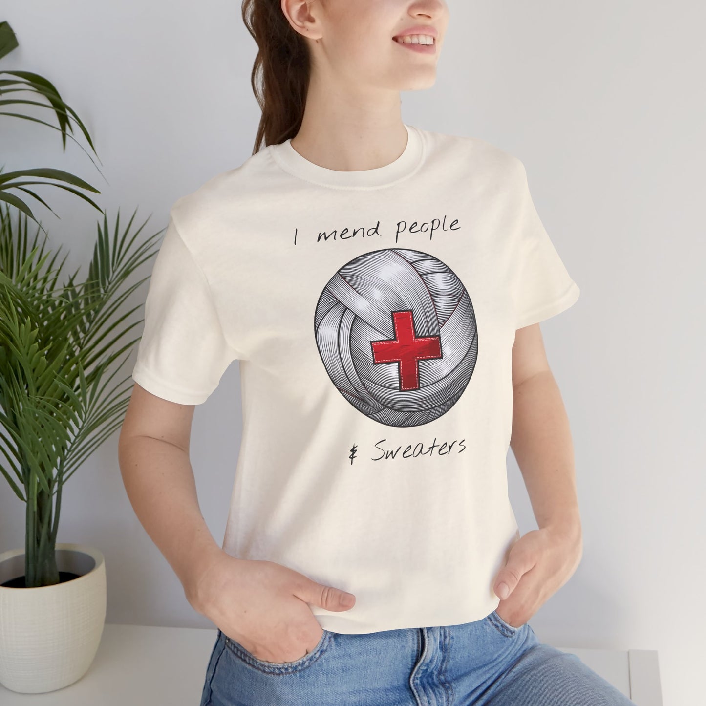 Krankenschwester Strick-T-Shirt - Unisex Jersey