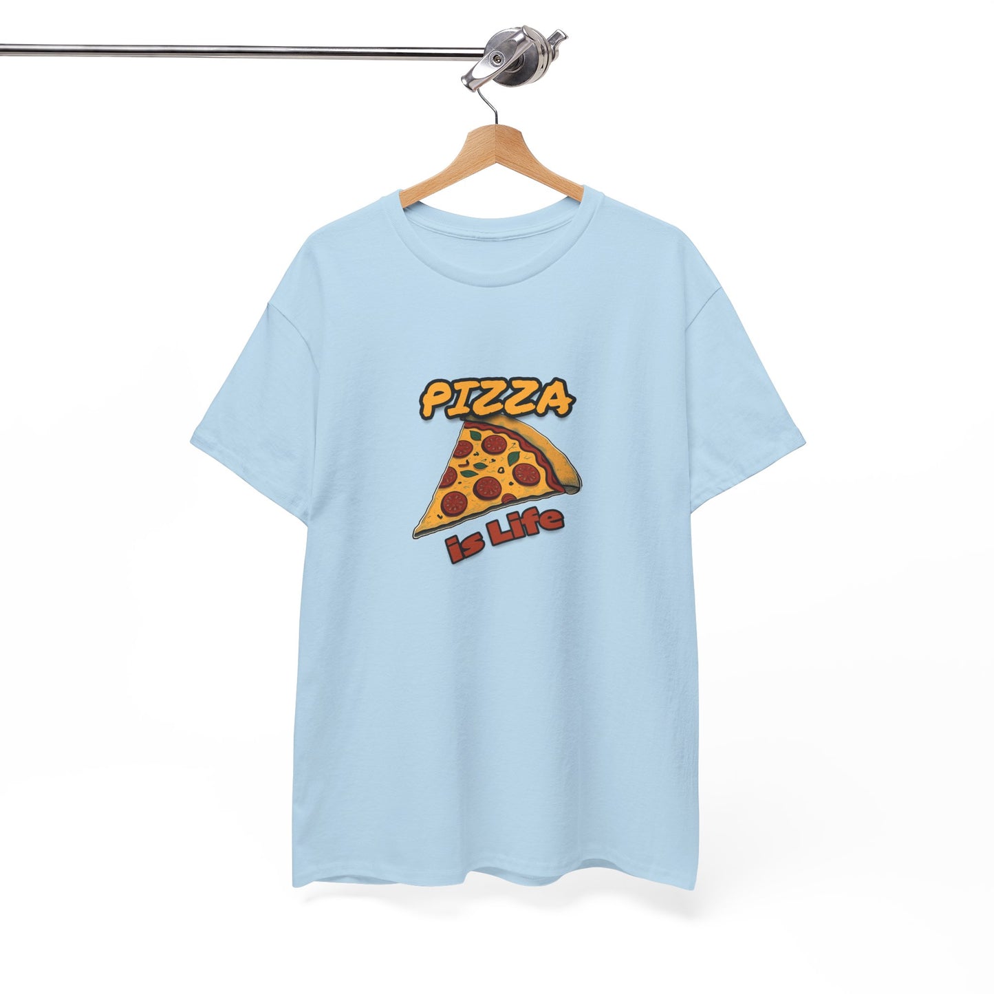 Pizza is Life Unisex-T-Shirt aus schwerer Baumwolle – lustiges und bequemes T-Shirt für Feinschmecker