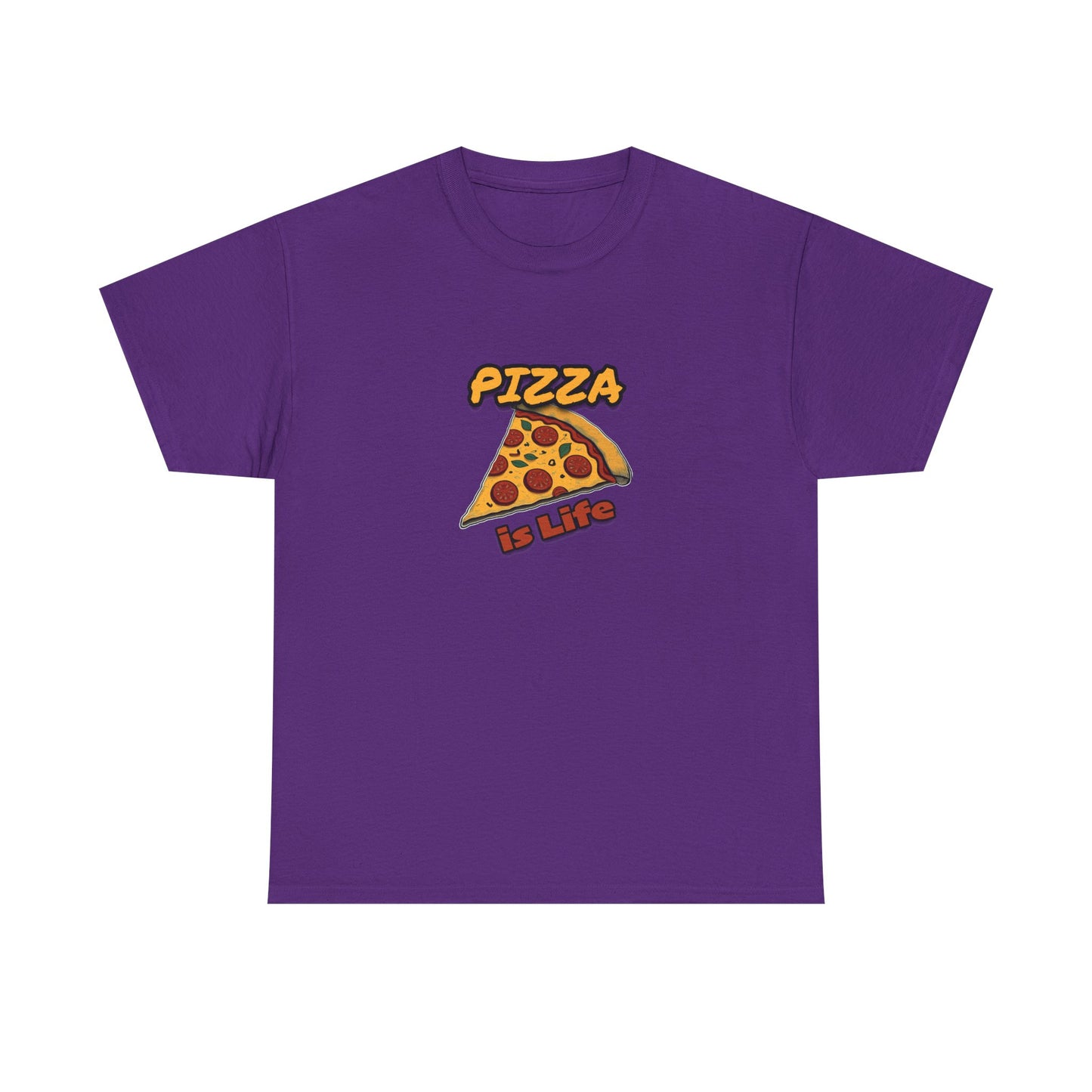 Pizza is Life Unisex-T-Shirt aus schwerer Baumwolle – lustiges und bequemes T-Shirt für Feinschmecker