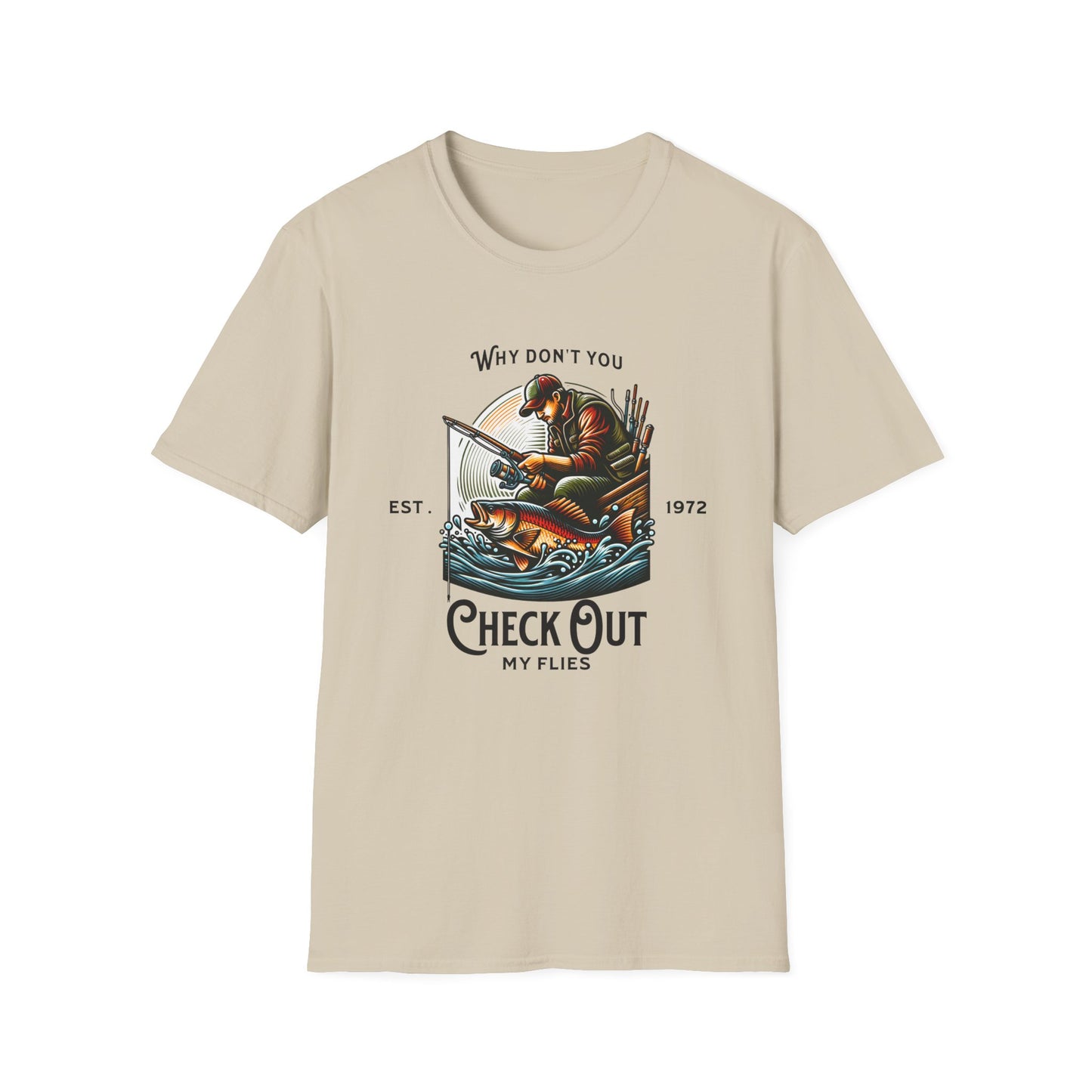 T-Shirt mit Grafik für Fischer – „Check Out My Flies“ Outdoor-T-Shirt