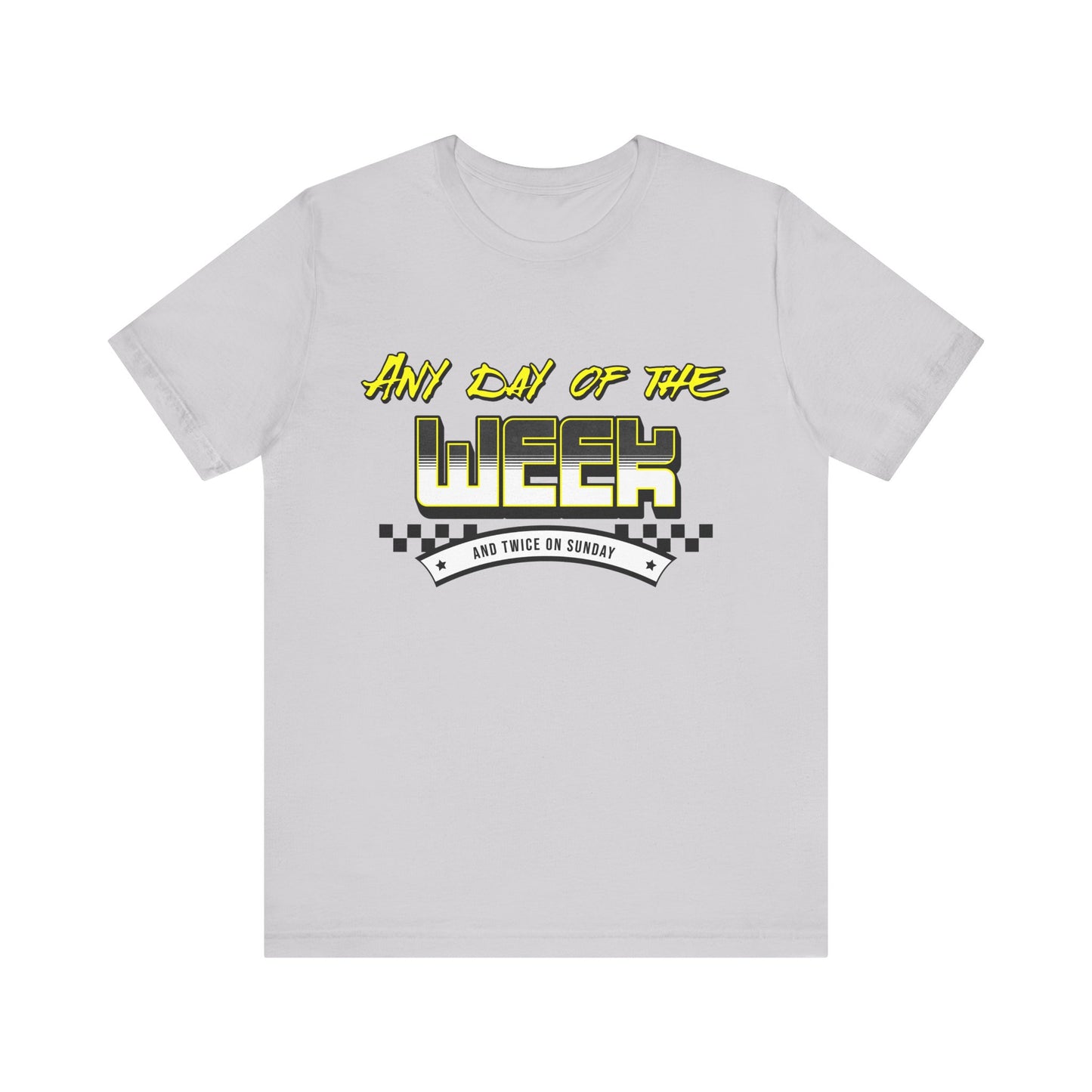 Sunday Vibes T-Shirt mit „Jeder Tag der Woche und zweimal an einem Sonntag“