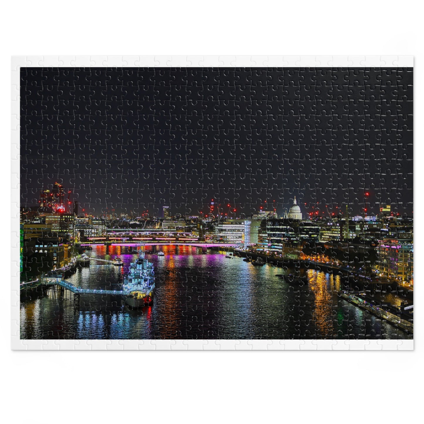 Puzzle Paysage nocturne de Londres avec vue sur la cathédrale Saint-Paul