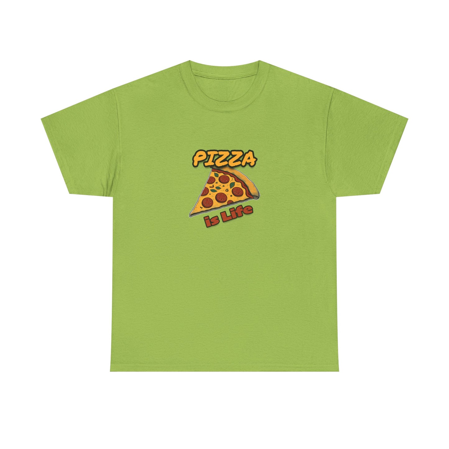 Pizza is Life Unisex-T-Shirt aus schwerer Baumwolle – lustiges und bequemes T-Shirt für Feinschmecker