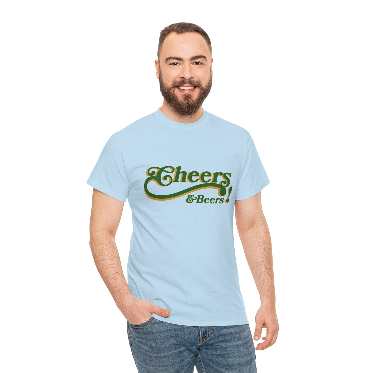 Cheers & Beers Unisex-T-Shirt aus schwerer Baumwolle – Perfekt für Feiern und zwanglose Ausflüge