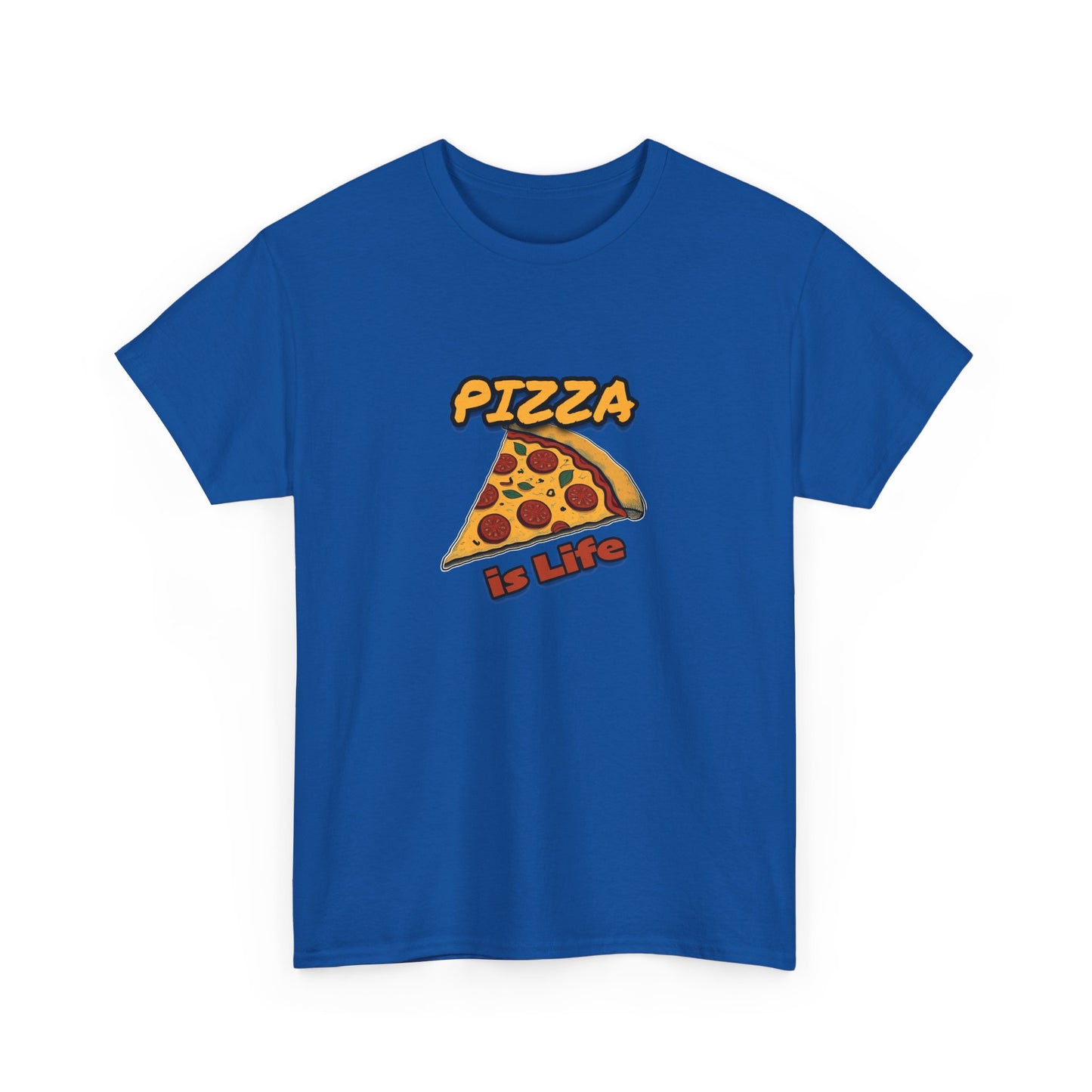 Pizza is Life Unisex-T-Shirt aus schwerer Baumwolle – lustiges und bequemes T-Shirt für Feinschmecker