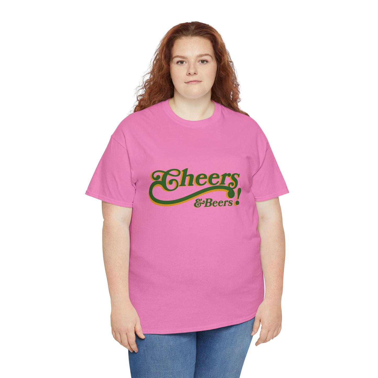 Cheers & Beers Unisex-T-Shirt aus schwerer Baumwolle – Perfekt für Feiern und zwanglose Ausflüge