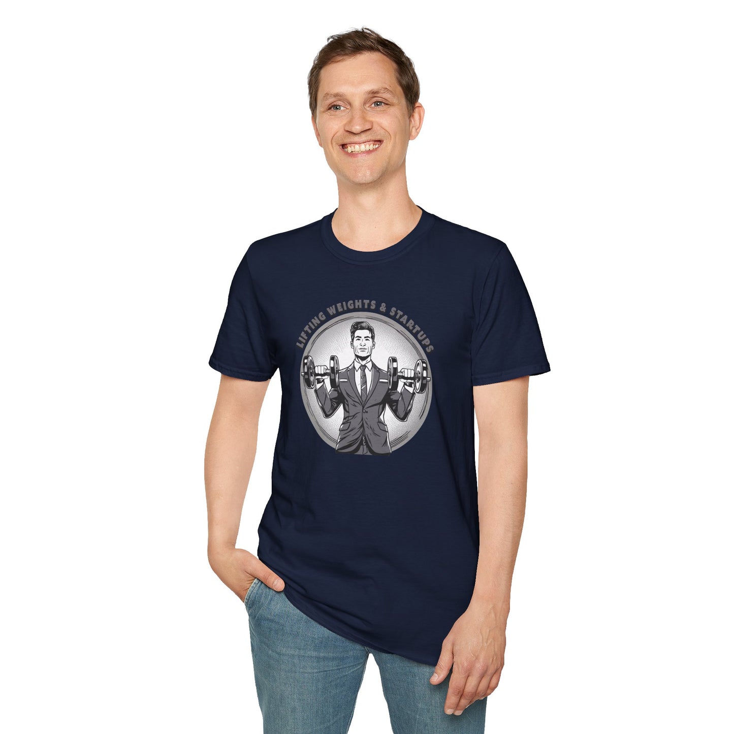 T-Shirt für Fitnessstudio-Liebhaber - Gewichtheben & Startups