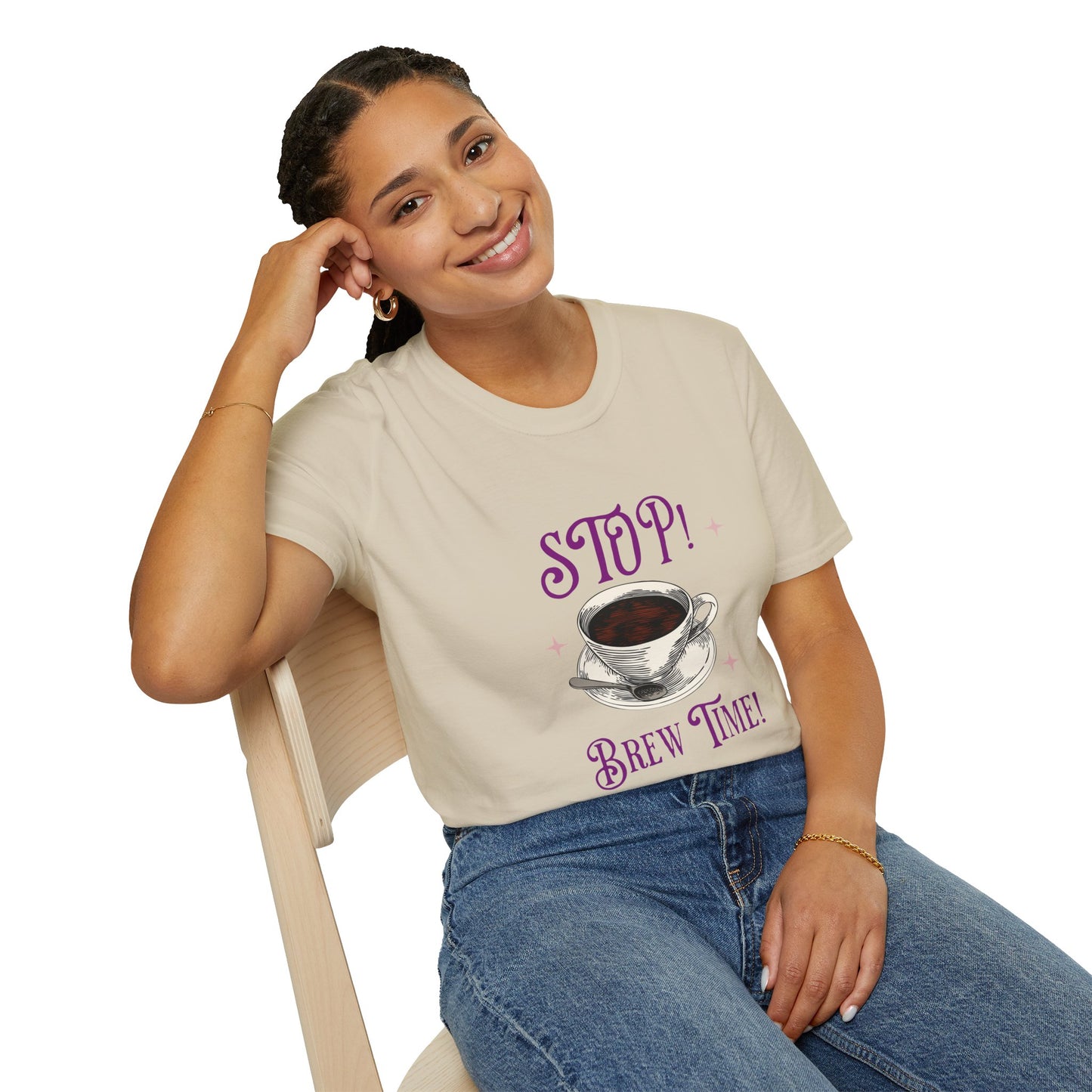 Stop Brew Time T-Shirt – Lustiges Unisex-T-Shirt für Kaffee- und Teeliebhaber