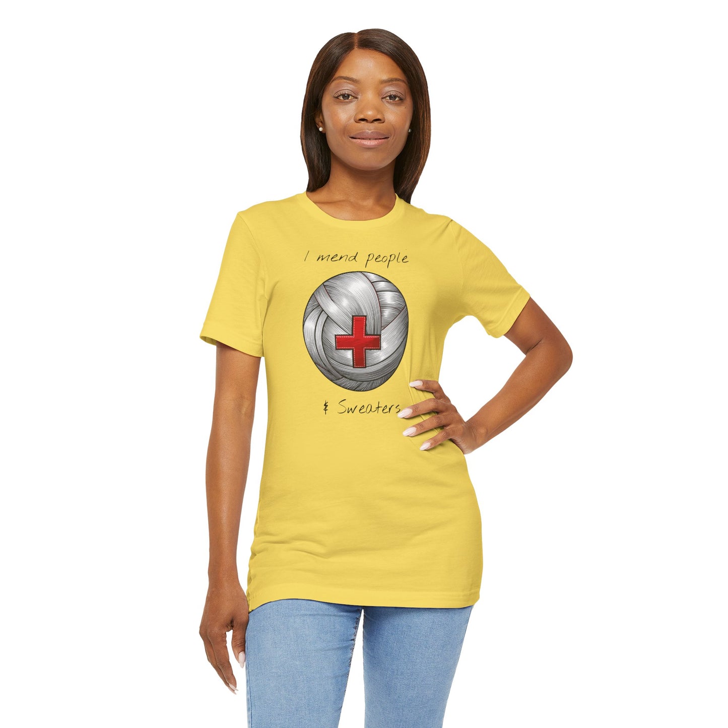 Krankenschwester Strick-T-Shirt - Unisex Jersey