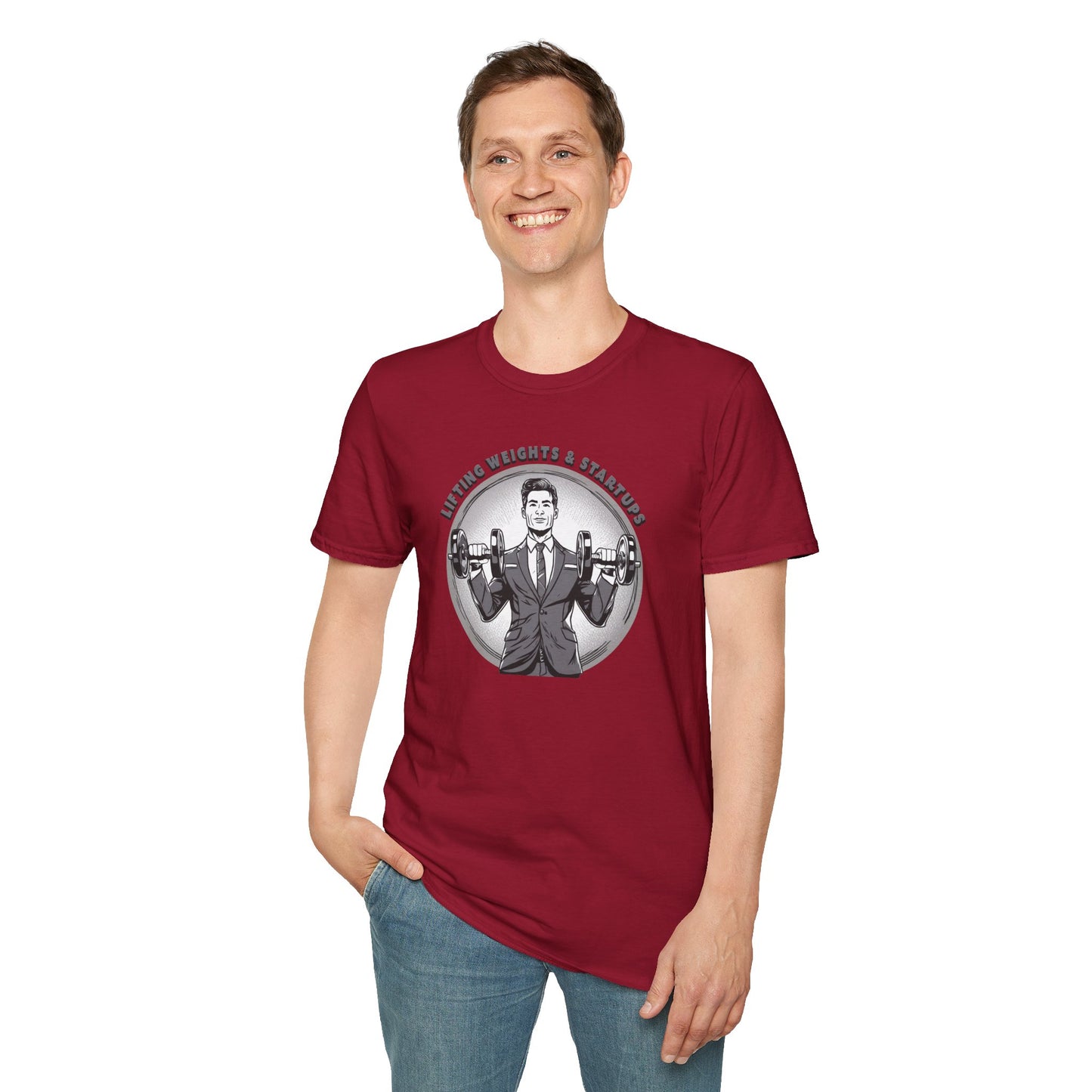 T-Shirt für Fitnessstudio-Liebhaber - Gewichtheben & Startups