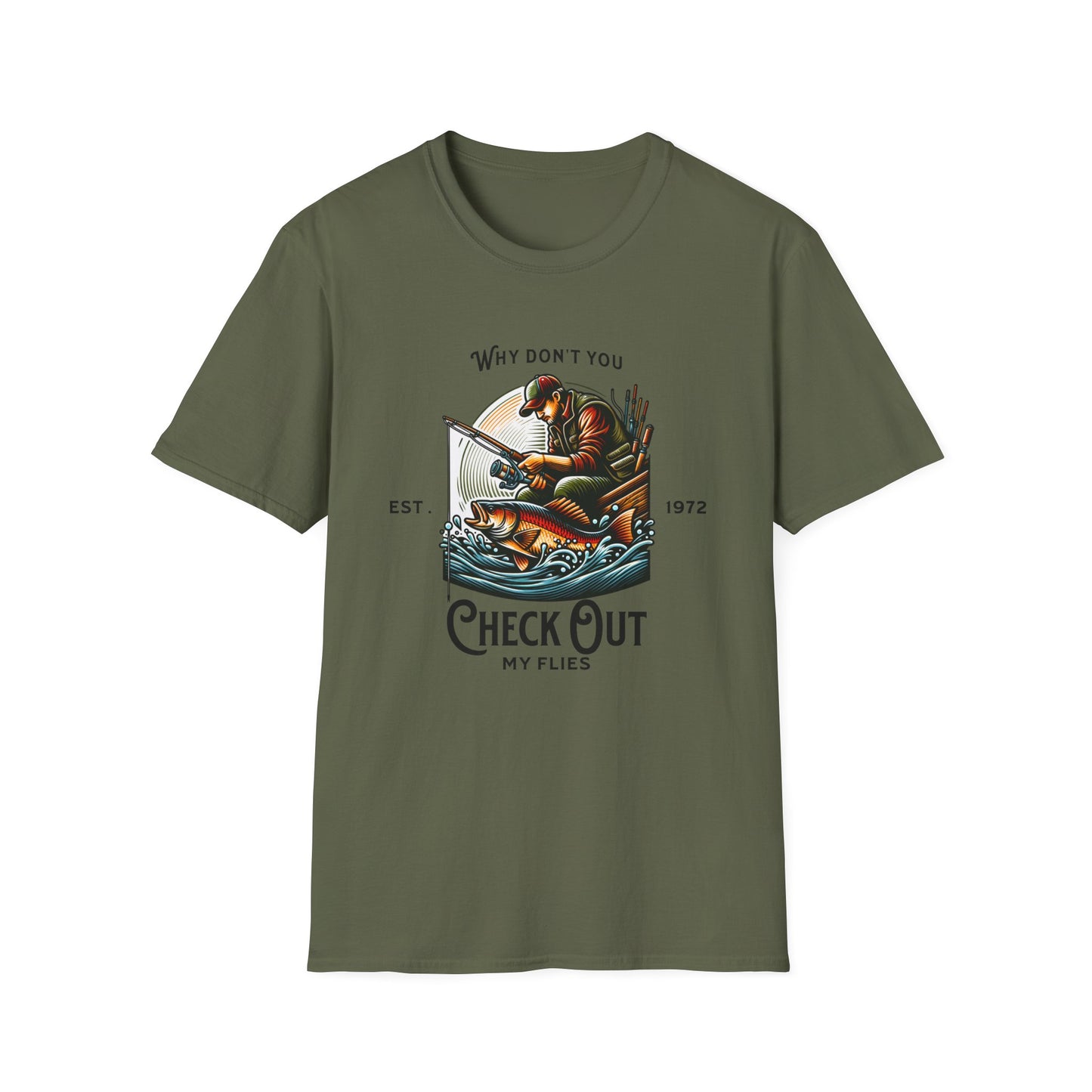 T-Shirt mit Grafik für Fischer – „Check Out My Flies“ Outdoor-T-Shirt