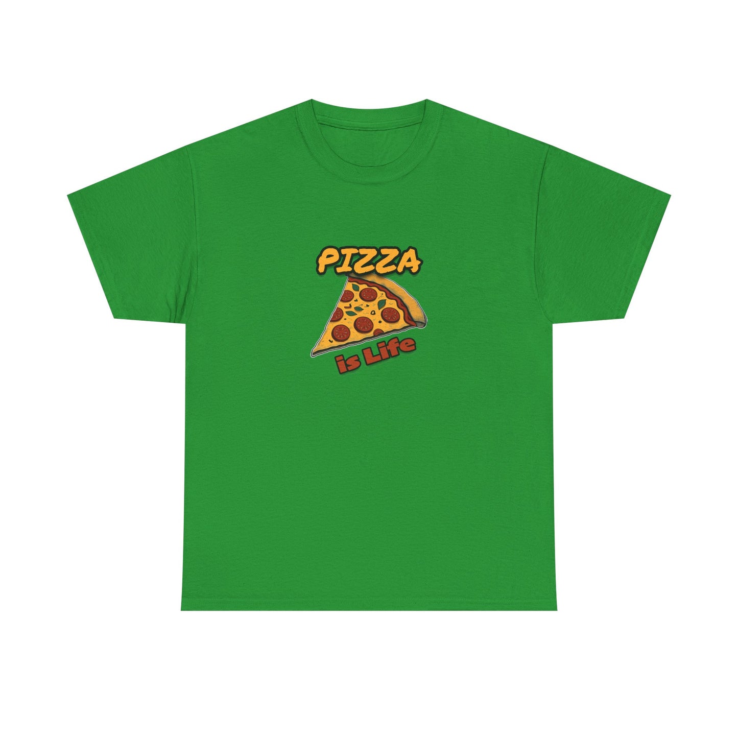Pizza is Life Unisex-T-Shirt aus schwerer Baumwolle – lustiges und bequemes T-Shirt für Feinschmecker