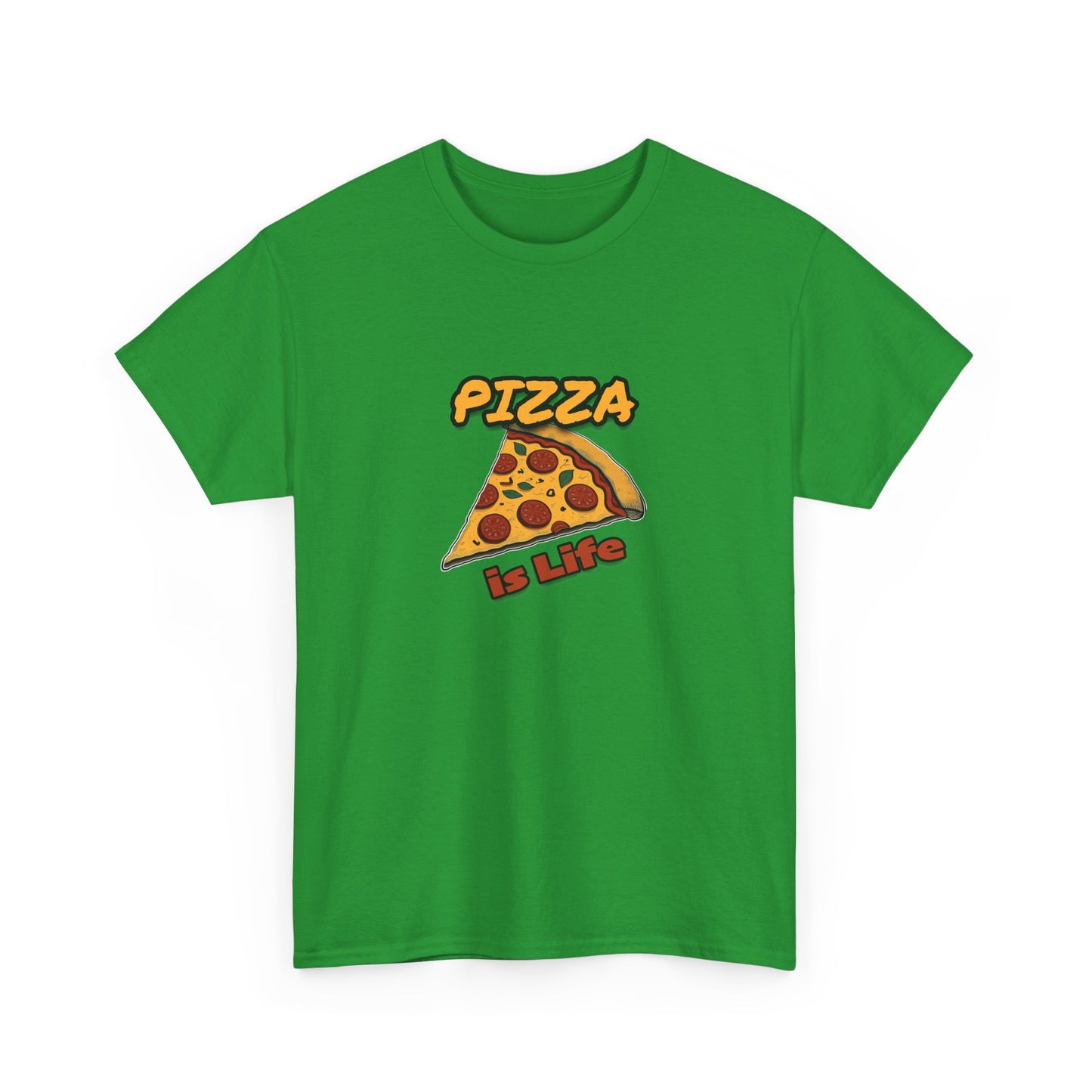 Pizza is Life Unisex-T-Shirt aus schwerer Baumwolle – lustiges und bequemes T-Shirt für Feinschmecker