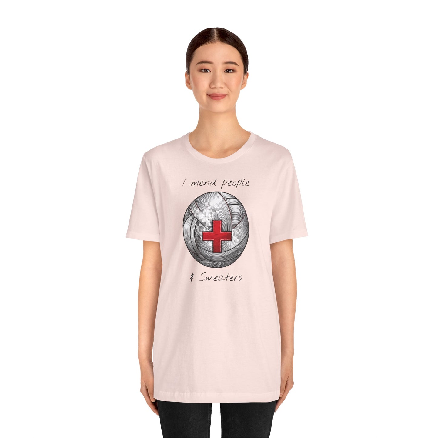 Krankenschwester Strick-T-Shirt - Unisex Jersey