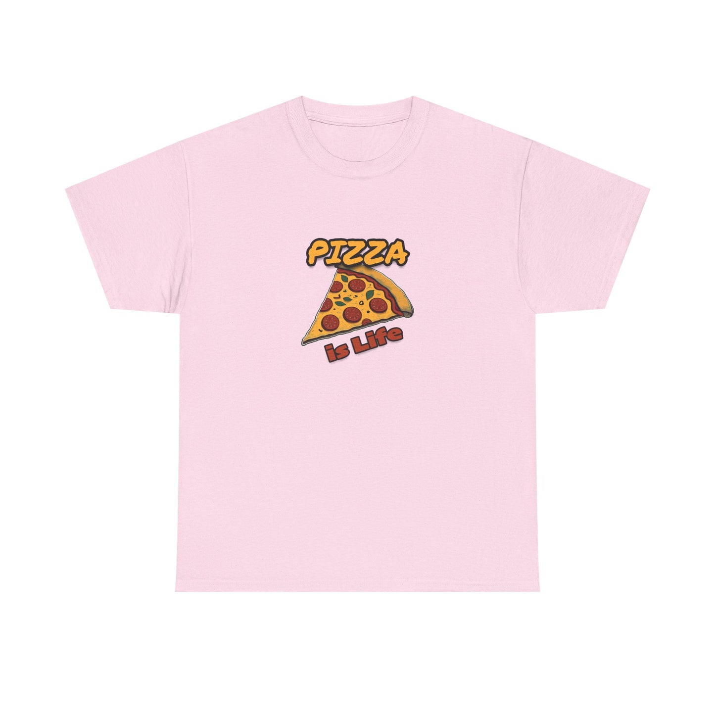 Pizza is Life Unisex-T-Shirt aus schwerer Baumwolle – lustiges und bequemes T-Shirt für Feinschmecker