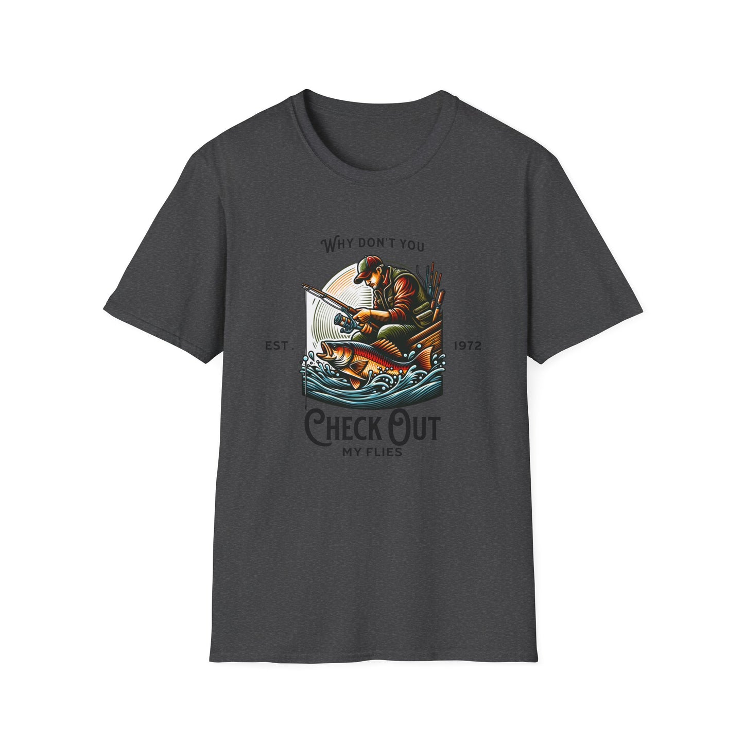T-Shirt mit Grafik für Fischer – „Check Out My Flies“ Outdoor-T-Shirt