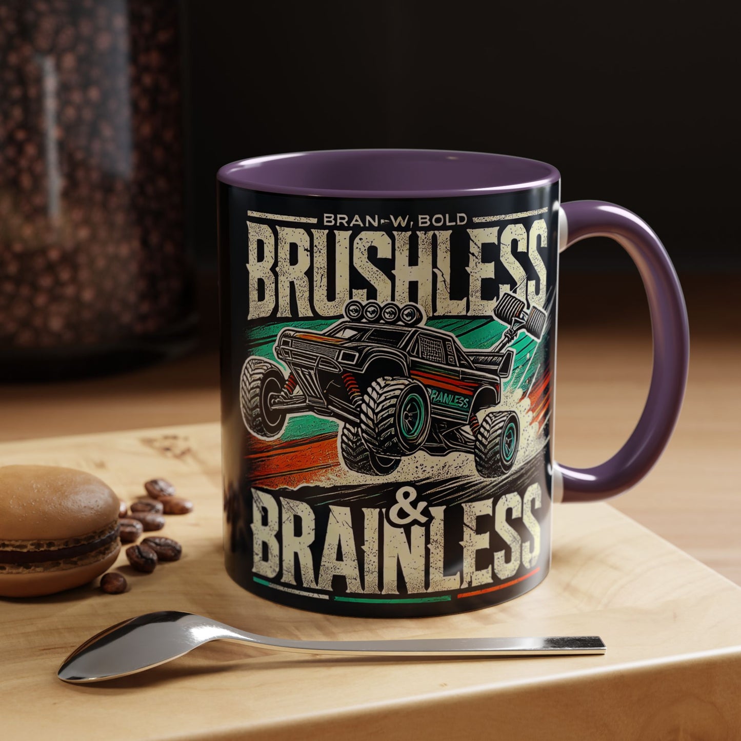 Tasse à café décorative pour passionnés de tout-terrain - Design sans balais et sans cervelle