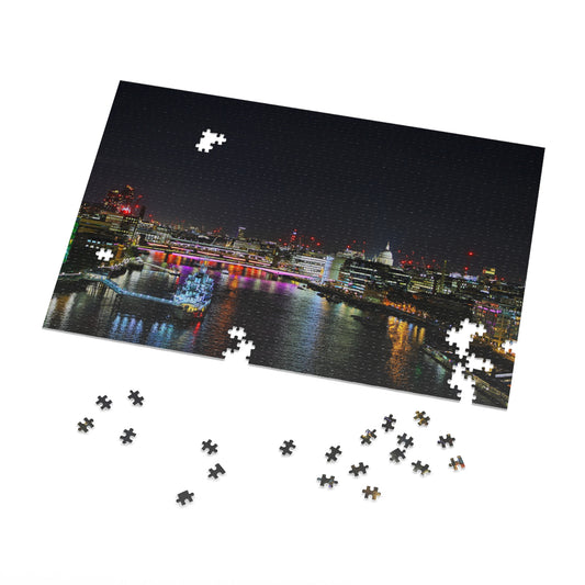 London Skyline Night Scape Jigsaw Puzzle Ft St Pauls Cathedral